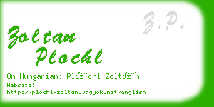 zoltan plochl business card